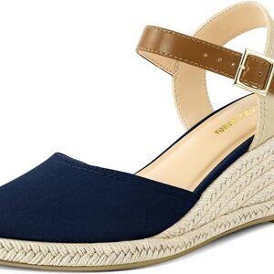 Women's Canvas Wedge Sandals Classic Summer Dressy Casual Low Heel Shoes